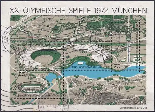 DEUTSCHLAND 1972 Mi-Nr. Block 7 o used