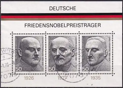 DEUTSCHLAND 1975 Mi-Nr. Block 11 o used