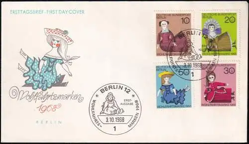 BERLIN 1968 Mi-Nr. 322/25 FDC