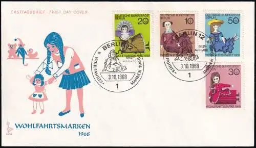 BERLIN 1968 Mi-Nr. 322/25 FDC