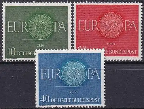 DEUTSCHLAND 1960 Mi-Nr. 337/39 ** MNH