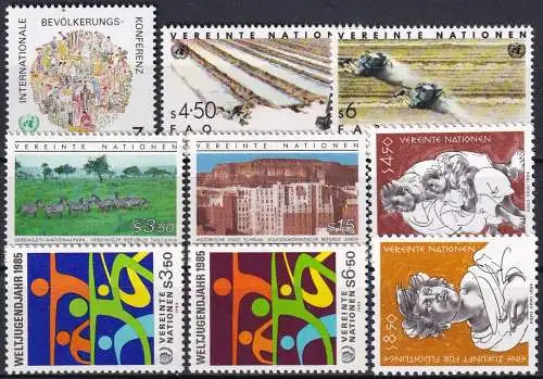 UNO WIEN 1984 Mi-Nr. 38-46 kompletter Jahrgang/complete year set ** MNH