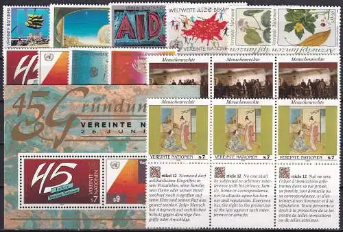 UNO WIEN 1990 Mi-Nr. 98-109 kompletter Jahrgang/complete year set ** MNH