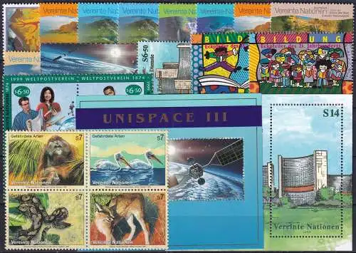 UNO WIEN 1999 Mi-Nr. 278-301 kompletter Jahrgang/complete year set ** MNH