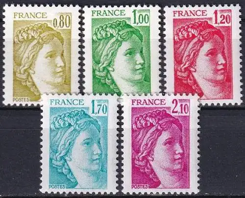 FRANKREICH 1978 Mi-Nr. 2104/08 ** MNH