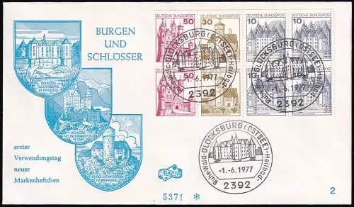 DEUTSCHLAND 1977 Mi-Nr. HBL 26 aus MH 21 FDC