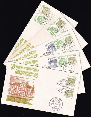 DEUTSCHLAND 1982 Mi-Nr. W75-W78 + 1140 CD aus HBL 29 / MH 24 FDC