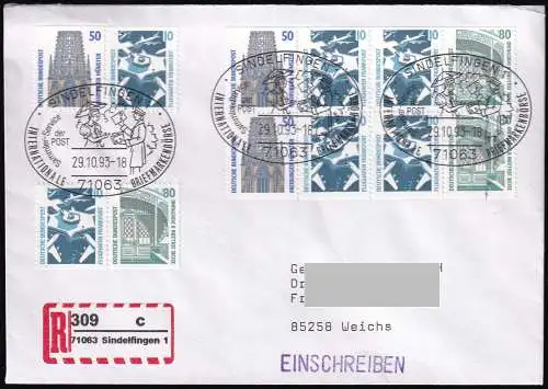 DEUTSCHLAND 1993 Mi-Nr. HBL 33 + W97 + W100 aus MH 29 FDC