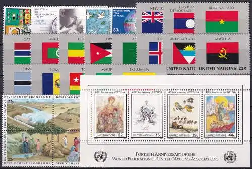 UNO NEW YORK 1986 Mi-Nr. 490-518 kompletter Jahrgang/complete year set ** MNH
