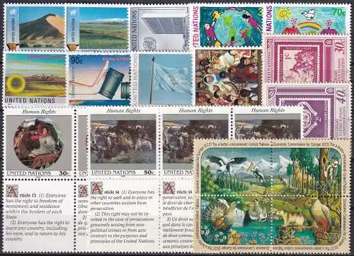 UNO NEW YORK 1991 Mi-Nr. 608-624 kompletter Jahrgang/complete year set ** MNH