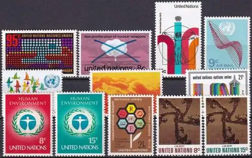 UNO NEW YORK 1972 Mi-Nr. 242-253 kompletter Jahrgang/complete year set ** MNH