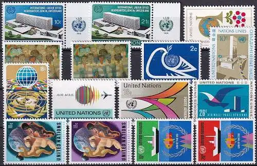 UNO NEW YORK 1974 Mi-Nr. 264-278 kompletter Jahrgang/complete year set ** MNH