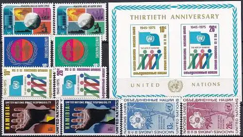 UNO NEW YORK 1975 Mi-Nr. 279-288 kompletter Jahrgang/complete year set ** MNH