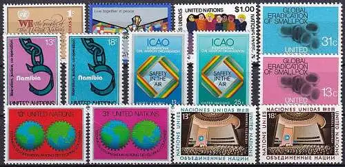 UNO NEW YORK 1978 Mi-Nr. 315-327 kompletter Jahrgang/complete year set ** MNH