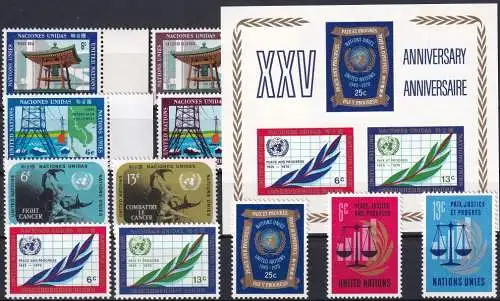 UNO NEW YORK 1970 Mi-Nr. 220-230 kompletter Jahrgang/complete year set ** MNH