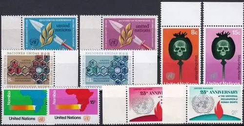 UNO NEW YORK 1973 Mi-Nr. 254-263 kompletter Jahrgang/complete year set ** MNH