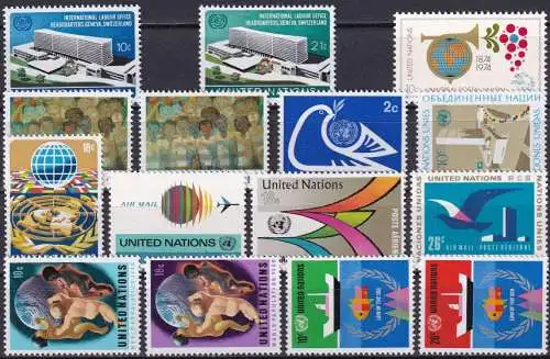 UNO NEW YORK 1974 Mi-Nr. 264-278 kompletter Jahrgang/complete year set ** MNH