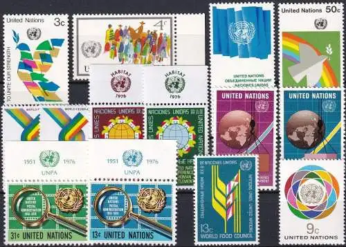 UNO NEW YORK 1976 Mi-Nr. 289-302 kompletter Jahrgang/complete year set ** MNH