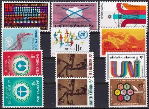 UNO NEW YORK 1972 Mi-Nr. 242-253 kompletter Jahrgang/complete year set ** MNH