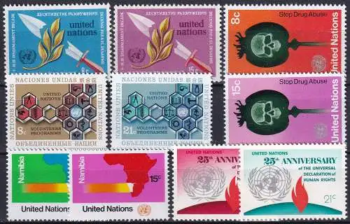 UNO NEW YORK 1973 Mi-Nr. 254-263 kompletter Jahrgang/complete year set ** MNH