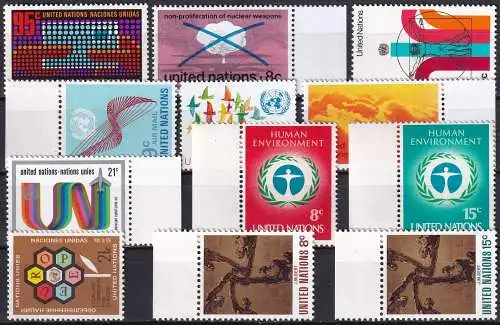 UNO NEW YORK 1972 Mi-Nr. 242-253 kompletter Jahrgang/complete year set ** MNH