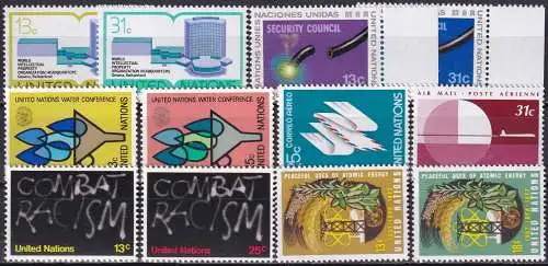 UNO NEW YORK 1977 Mi-Nr. 303-314 kompletter Jahrgang/complete year set ** MNH