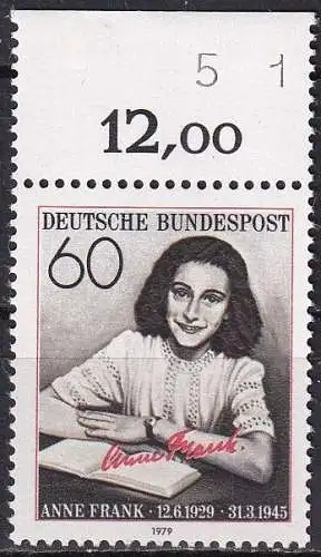 DEUTSCHLAND 1979 Mi-Nr. 1013 ** MNH