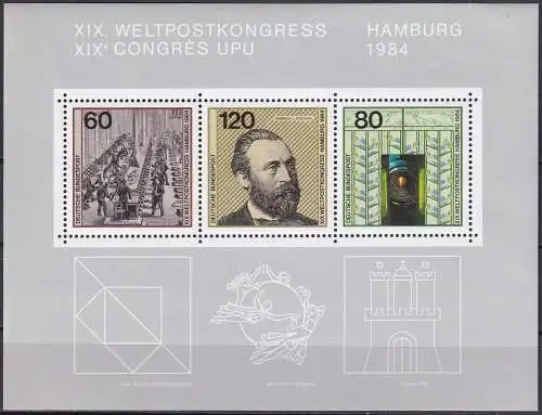 DEUTSCHLAND 1984 Mi-Nr. Block 19 ** MNH