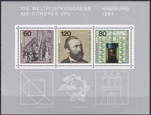 DEUTSCHLAND 1984 Mi-Nr. Block 19 ** MNH