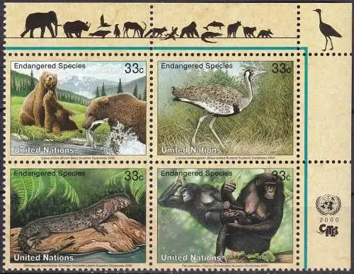 UNO NEW YORK 2000 Mi-Nr. 831/34 ** MNH