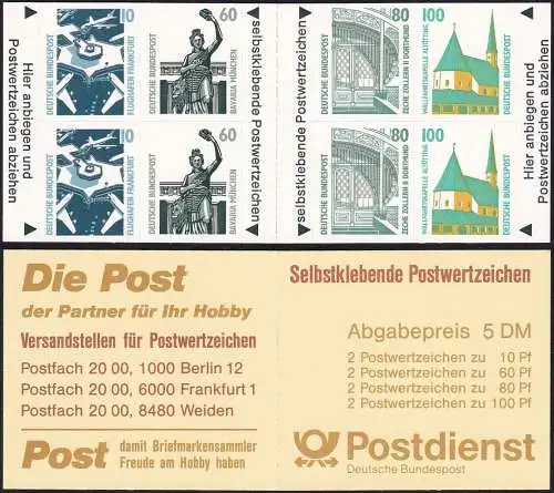 DEUTSCHLAND 1991 Mi-Nr. MH 27 Markenheft/booklet ** MNH