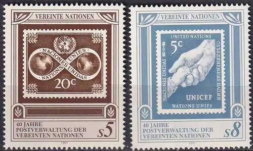 UNO WIEN 1991 Mi-Nr. 121/22 ** MNH