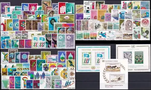 UNO GENF 1969-1985 Mi-Nr. 1 - 136 Sammlung komplette Jahrgänge / complete year sets ** MNH