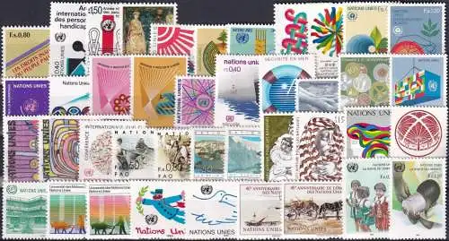 UNO GENF 1969-1985 Mi-Nr. 1 - 136 Sammlung komplette Jahrgänge / complete year sets ** MNH