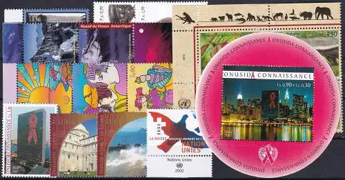 UNO GENF 2002 Mi-Nr. 433/458 Jahrgang/complete year set (ohne Heftchenmarken) ** MNH