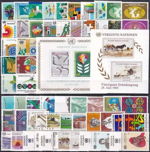 UNO WIEN 1979-1985 Mi-Nr. 1-54 Sammlung komplette Jahrgänge / complete year sets ** MNH