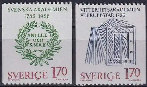 SCHWEDEN 1986 Mi-Nr. 1382/83 ** MNH