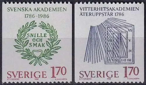 SCHWEDEN 1986 Mi-Nr. 1382/83 ** MNH