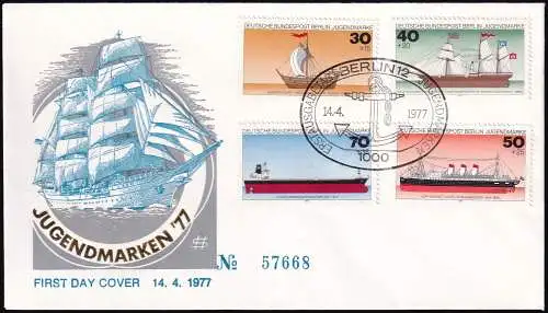 BERLIN 1977 Mi-Nr. 544/47 FDC