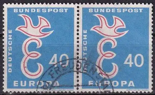 DEUTSCHLAND 1958 Mi-Nr. 296 waagerechtes Paar o used