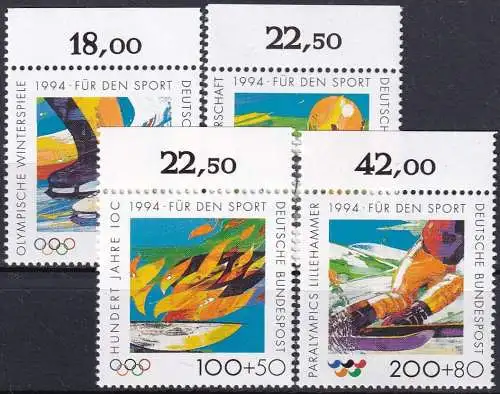 DEUTSCHLAND 1994 Mi-Nr. 1717/20 ** MNH