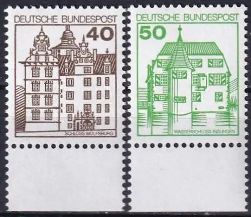 DEUTSCHLAND 1980 Mi-Nr. 1037/38 A Unterrand ** MNH