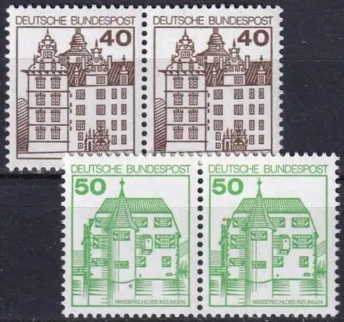 DEUTSCHLAND 1980 Mi-Nr. 1037/38 A waagerechte Paare ** MNH