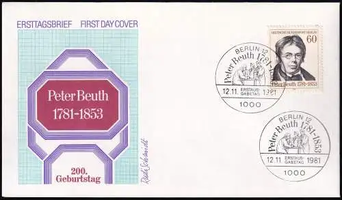 BERLIN 1981 Mi-Nr. 654 FDC