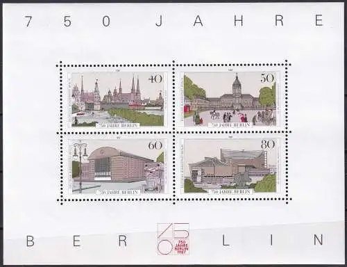 BERLIN 1987 Mi-Nr. Block 8 ** MNH