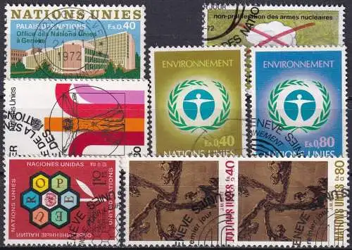 UNO GENF 1972 Mi-Nr. 22-29 kompletter Jahrgang/complete year set o used - aus Abo