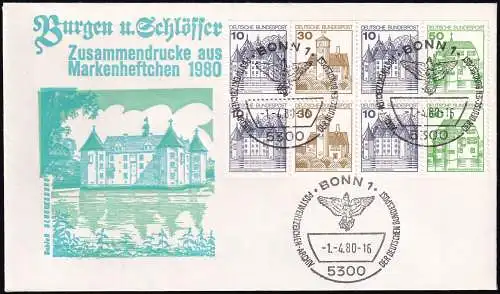 DEUTSCHLAND 1980 Mi-Nr. HBL 27 I aus MH 22 I FDC