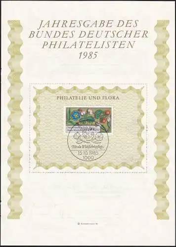 DEUTSCHLAND 1985 Mi-Nr. 744 Berlin auf Jahresgabe des Bundes Deutscher Philatelisten