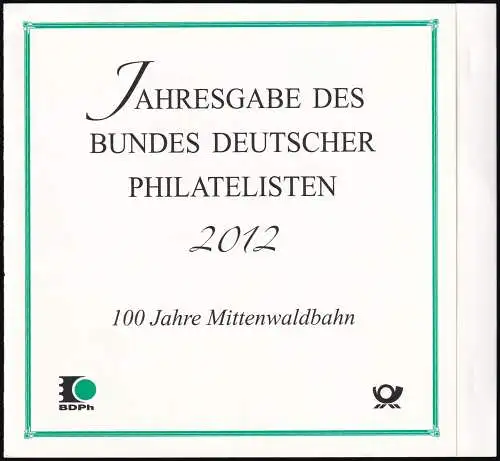 DEUTSCHLAND 2012 Mi-Nr. 2951 auf Jahresgabe des Bundes Deutscher Philatelisten