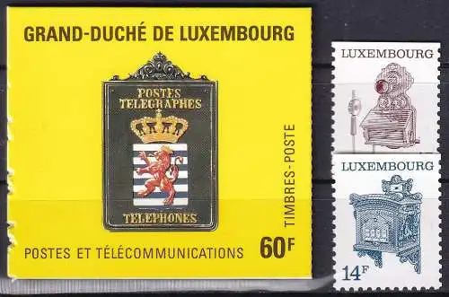 LUXEMBURG 1991 Mi-Nr. MH 3 + 1381/82 Markenheft/booklet ** MNH